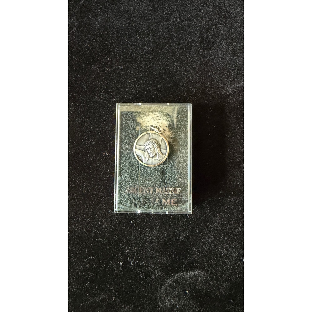 J. Balme French Sterling Silver Jesus Christ Medal Pendant Notre Dame‎ de Paris